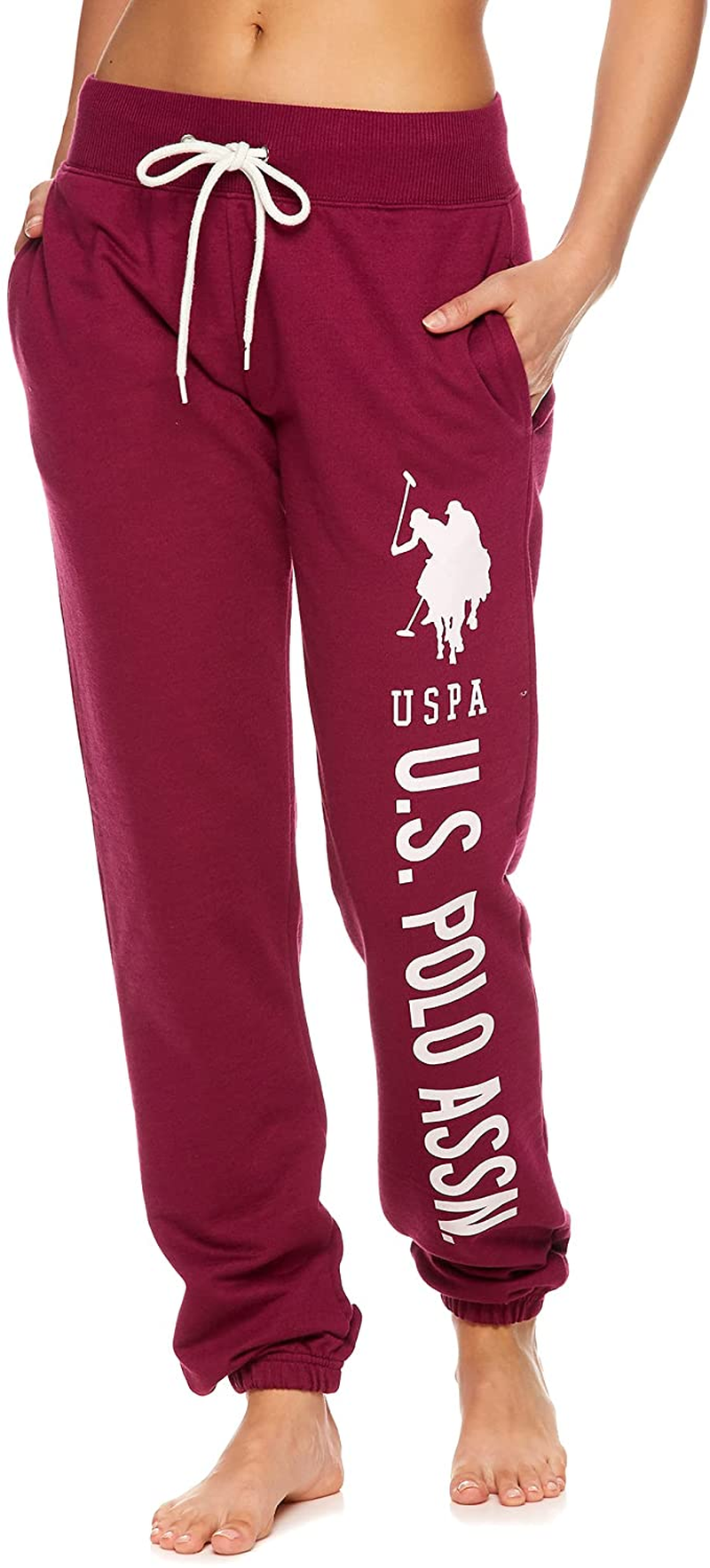 U.S. Polo Assn. Essentials Womens Sweatpants with Pockets - French Terry Jogger Sweats Apparel & Accessories > Clothing > Underwear & Socks > Underwear U.S. Polo Assn. Berry4 X-Small