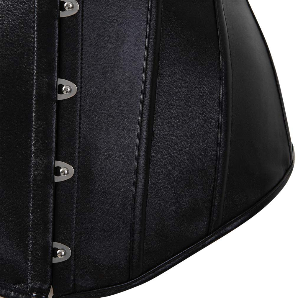 Frawirshau Faux Leather Corsets for Women Sexy Lace up Boned Overbust Corset Bustier Lingerie Top Apparel & Accessories > Clothing > Underwear & Socks > Lingerie frawirshau