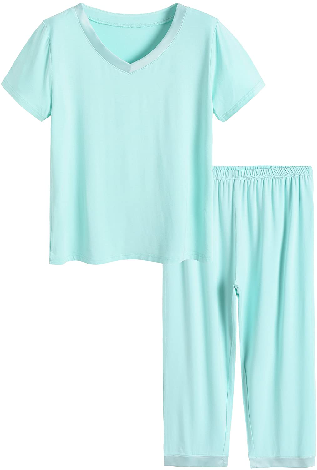 Latuza Women’s Sleepwear Tops with Capri Pants Pajama Sets Apparel & Accessories > Clothing > Sleepwear & Loungewear > Pajamas Latuza Green Medium