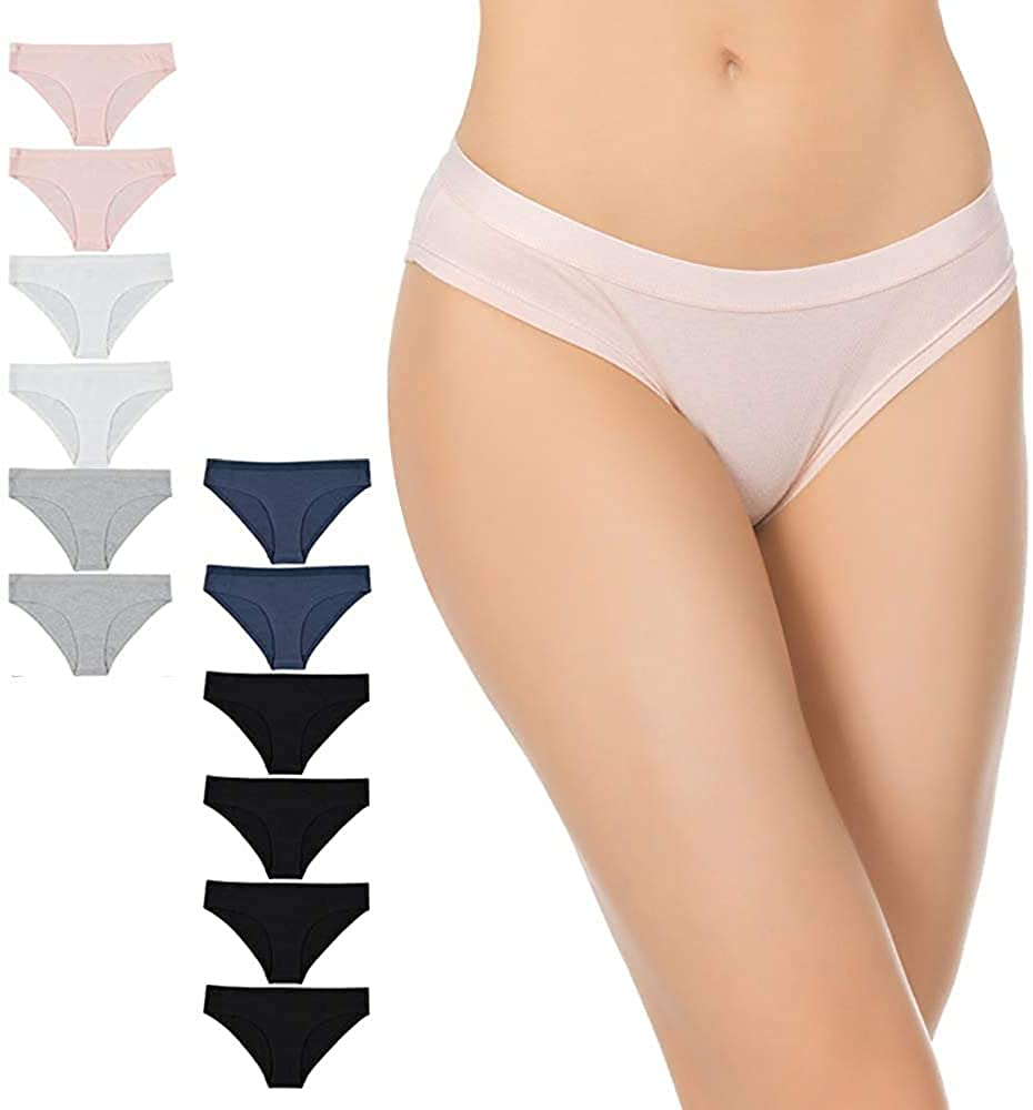 White Ivy Womens 10-Pack Lace Underwear Cotton Hipster or 12-Pack Bikini Panties Apparel & Accessories > Clothing > Underwear & Socks > Underwear White Ivy