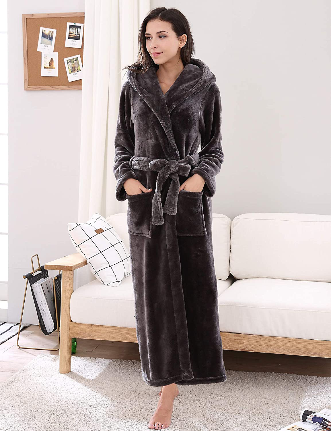 Richie House Women'S Plush Soft Warm Fleece Bathrobe Robe RH1591 Apparel & Accessories > Clothing > Sleepwear & Loungewear > Robes Kylie Max