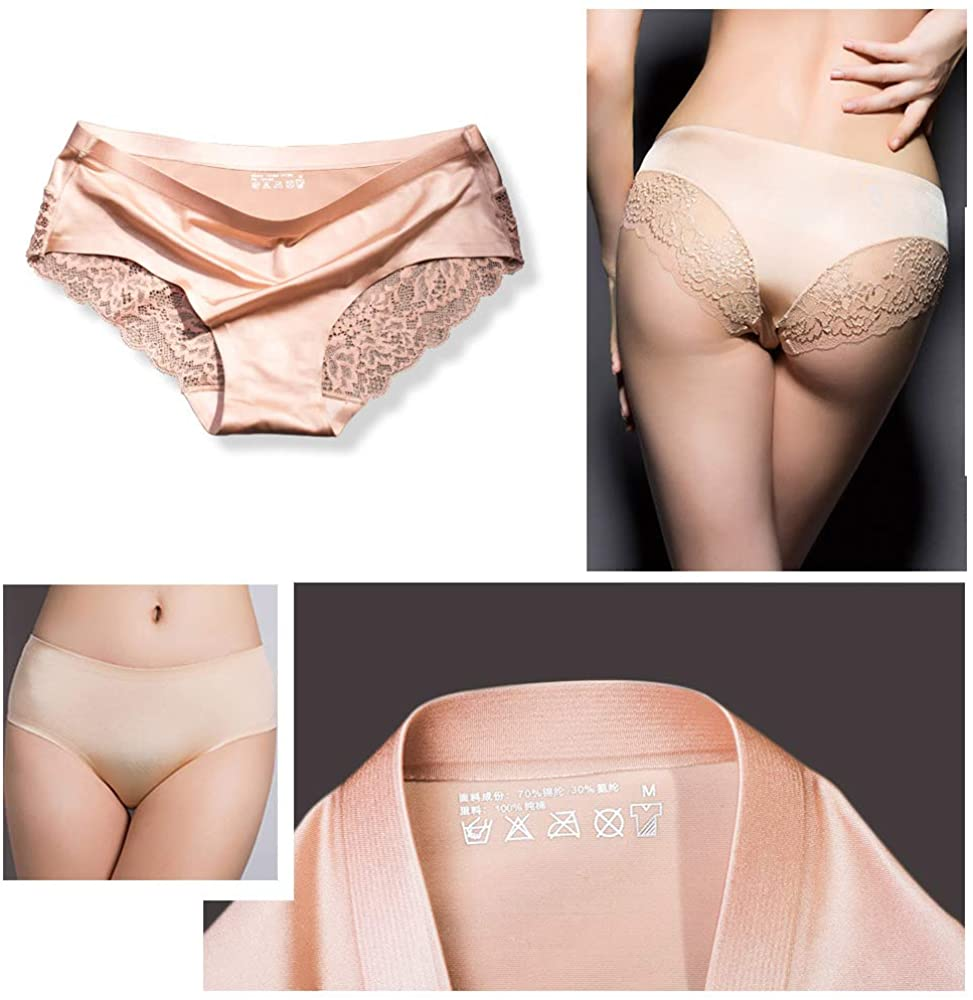 Sexy Lace Underwear for Women Frozen Silk Seamless Panties with Silky Tactile Touch 4 Pack, Assorted Colors S M L XL XXL3XL Apparel & Accessories > Clothing > Underwear & Socks > Underwear ITAYAX