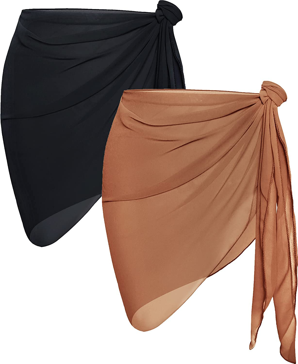 CHICGAL 2 Pieces Women Beach Sarong Bathing Suit Wrap Skirt Sheer Bikini Swimsuit Cover Ups for Swimwear Apparel & Accessories > Clothing > Swimwear Kylie Max