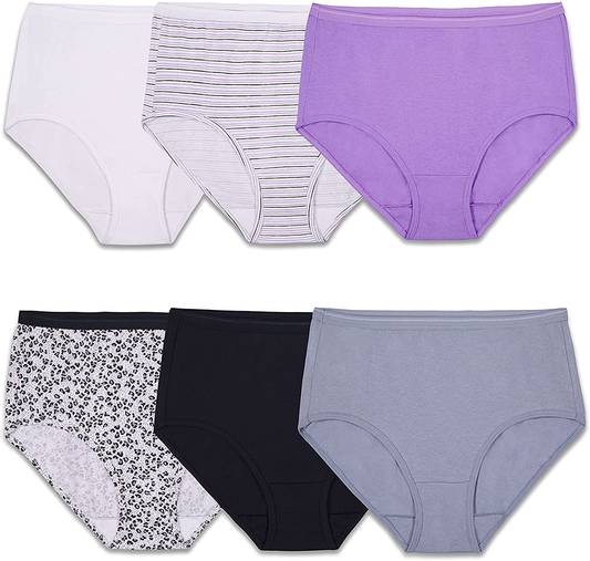 Fruit of the Loom Women'S Eversoft Cotton Brief Underwear (Regular & plus Size) Apparel & Accessories > Clothing > Underwear & Socks > Underwear Fruit of the Loom Brief - 6 Pack - Assorted Colors 5 Brief