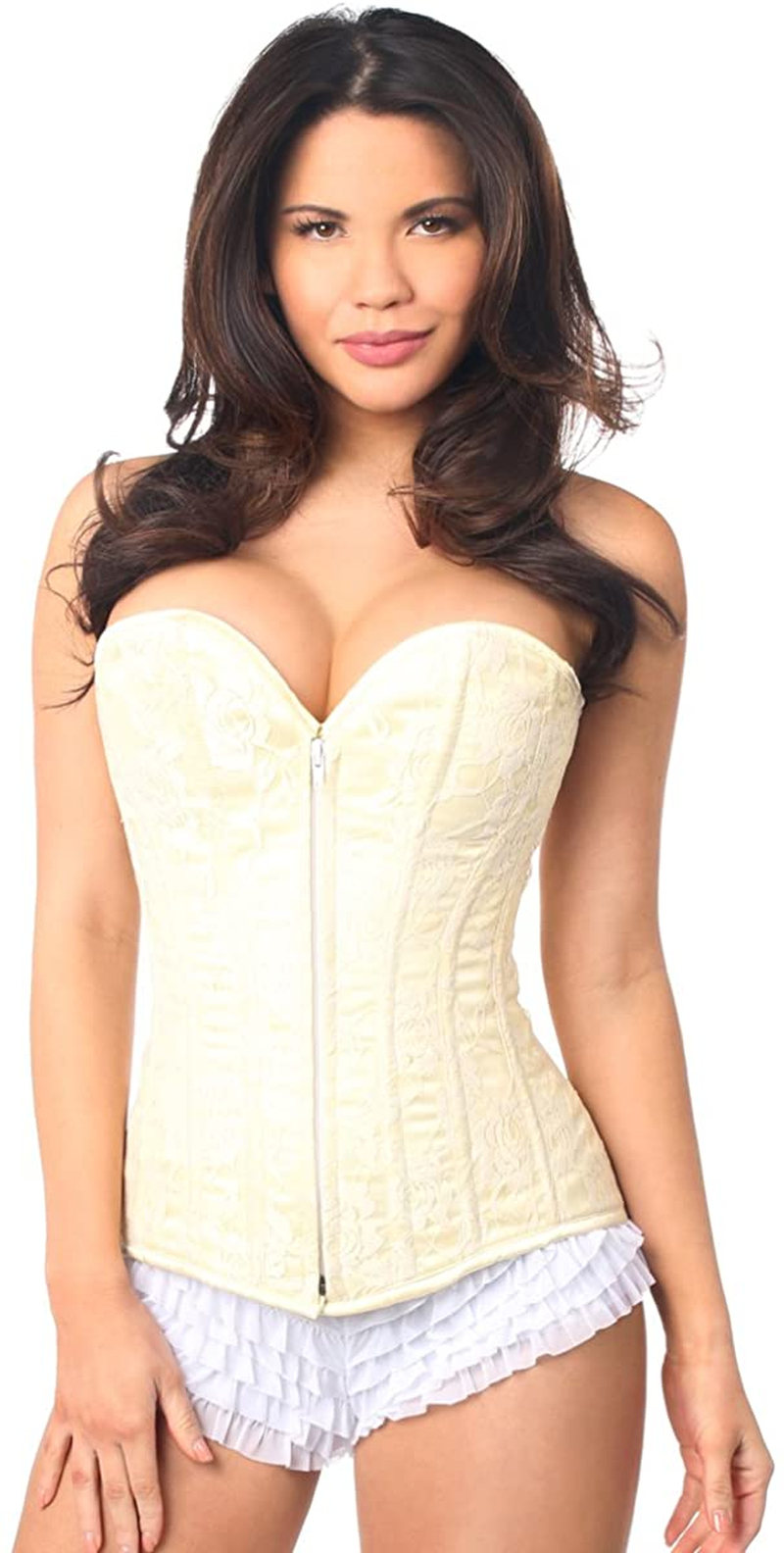 Daisy Corsets Lavish Dark Grey Lace Overbust Corset Apparel & Accessories > Clothing > Underwear & Socks > Lingerie Daisy corsets