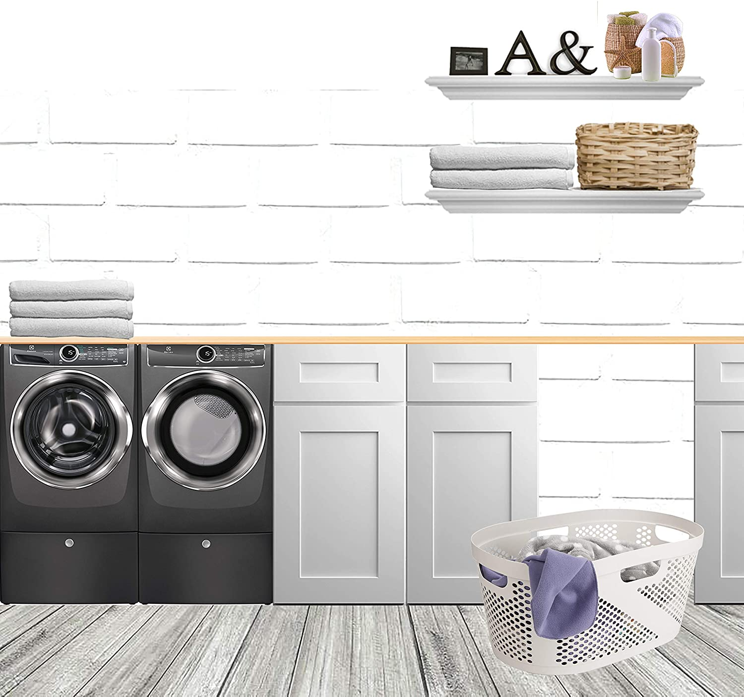 Mind Reader HHAMP40-IVO, Laundry, Storage, Bathroom, Bedroom, Home, Ivory 40 Liter Clothes Basket Apparel & Accessories > Clothing > Underwear & Socks > Underwear Mind Reader