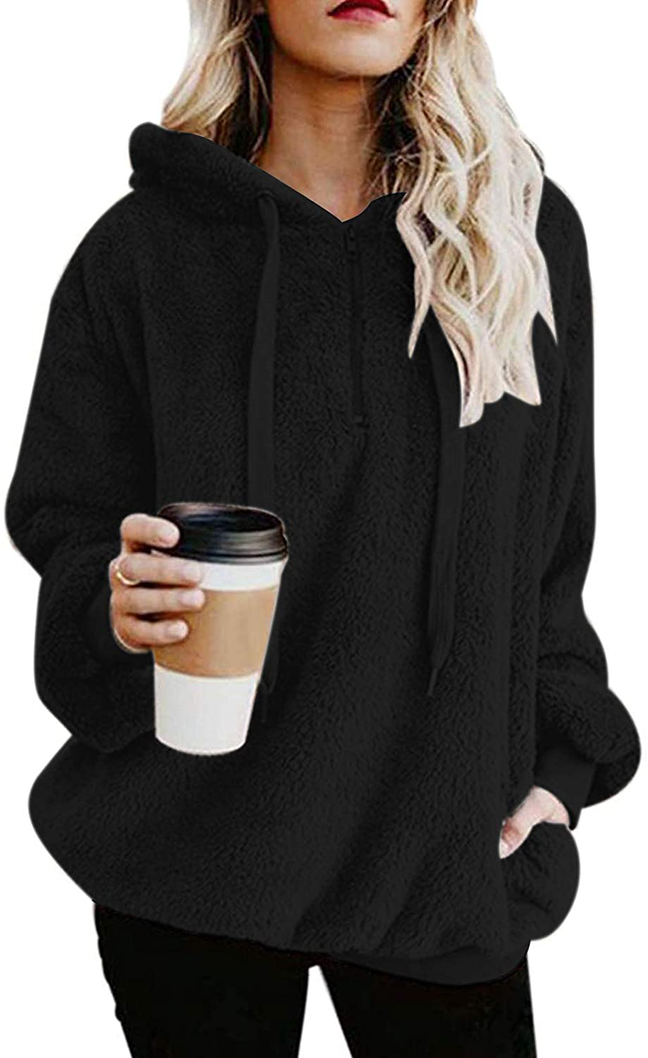 Century Star Hoodies for Women Fleece Hoodie with Pockets Athletic Hooded Pullover Tops Winter Fuzzy Hoodies Fuzzy Sweatshirt Apparel & Accessories > Clothing > Activewear Kylie Max