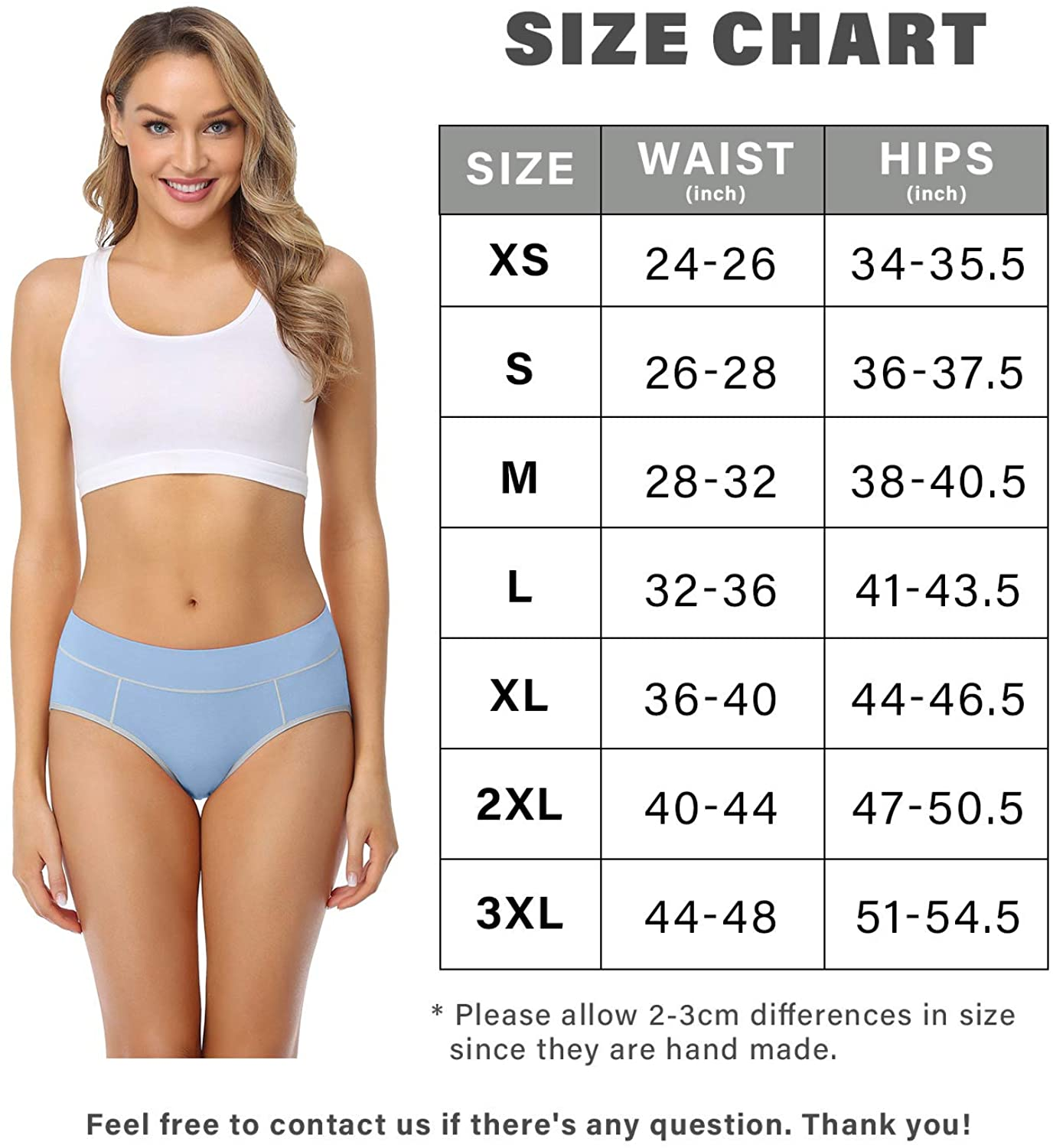 Wirarpa Women'S Cotton Stretch Underwear Comfy Mid Waisted Briefs Ladies Breathable Panties Multipack Apparel & Accessories > Clothing > Underwear & Socks > Underwear KYLIE MAX