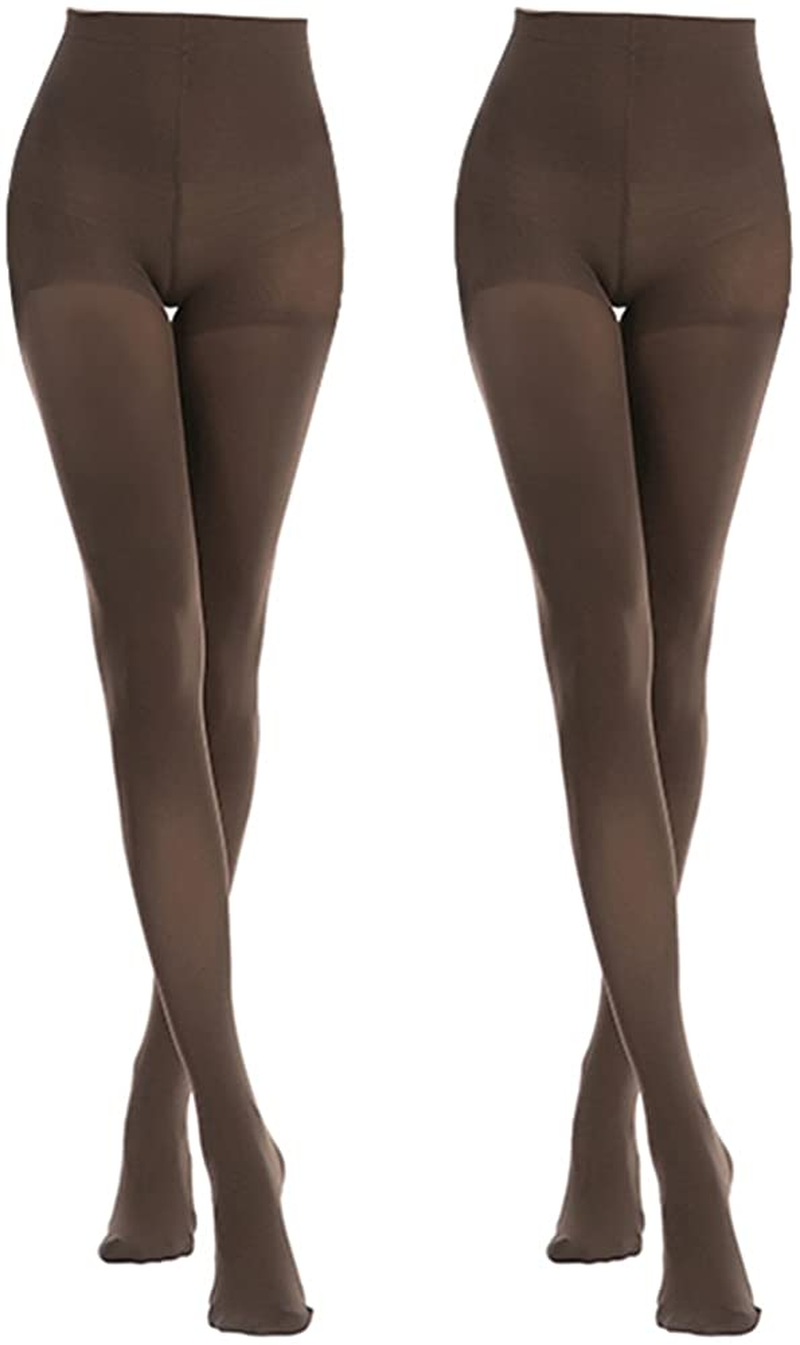 MANZI Women'S 2-6 Pairs Opaque Control Top Tights Comfort Stretch 70 Denier Pantyhose Apparel & Accessories > Clothing > Underwear & Socks > Shapewear MANZI Coffee 2 Pairs Small