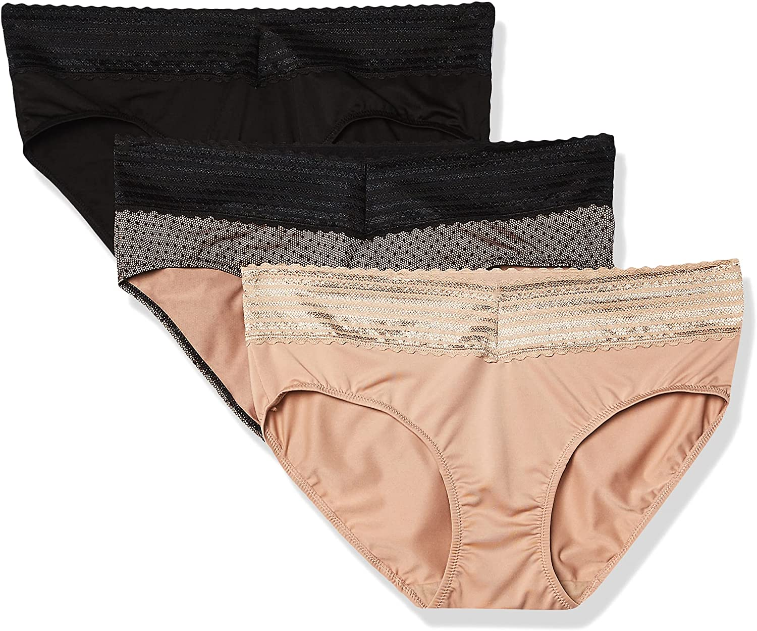Warner'S Women'S Blissful Benefits No Muffin Top 3 Pack Hipster Panties Apparel & Accessories > Clothing > Underwear & Socks > Underwear Warner's