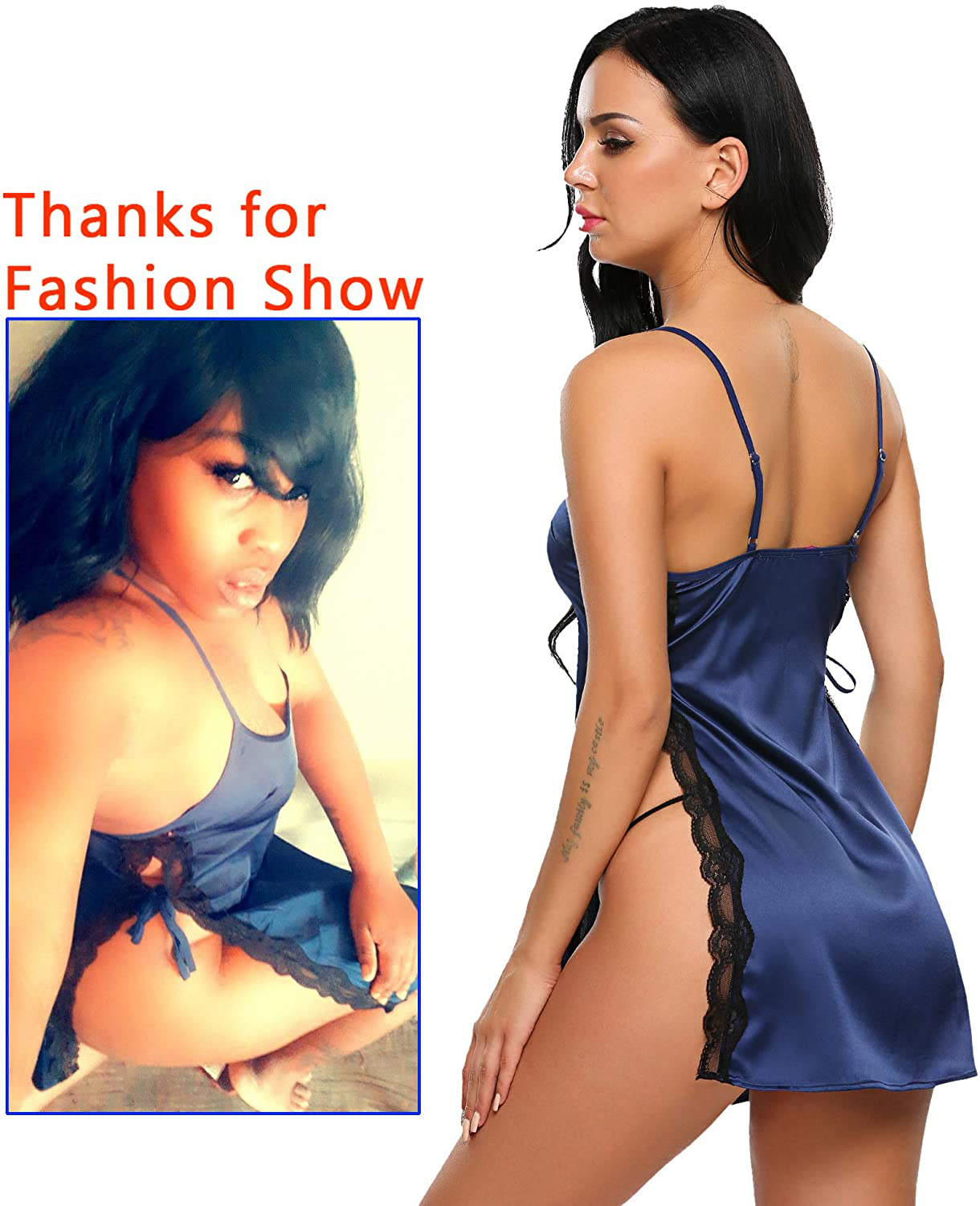 Avidlove Women Babydoll for Women Satin Nightwear Lace Chemise Sexy Nightgown Apparel & Accessories > Clothing > Underwear & Socks > Lingerie Kylie Max