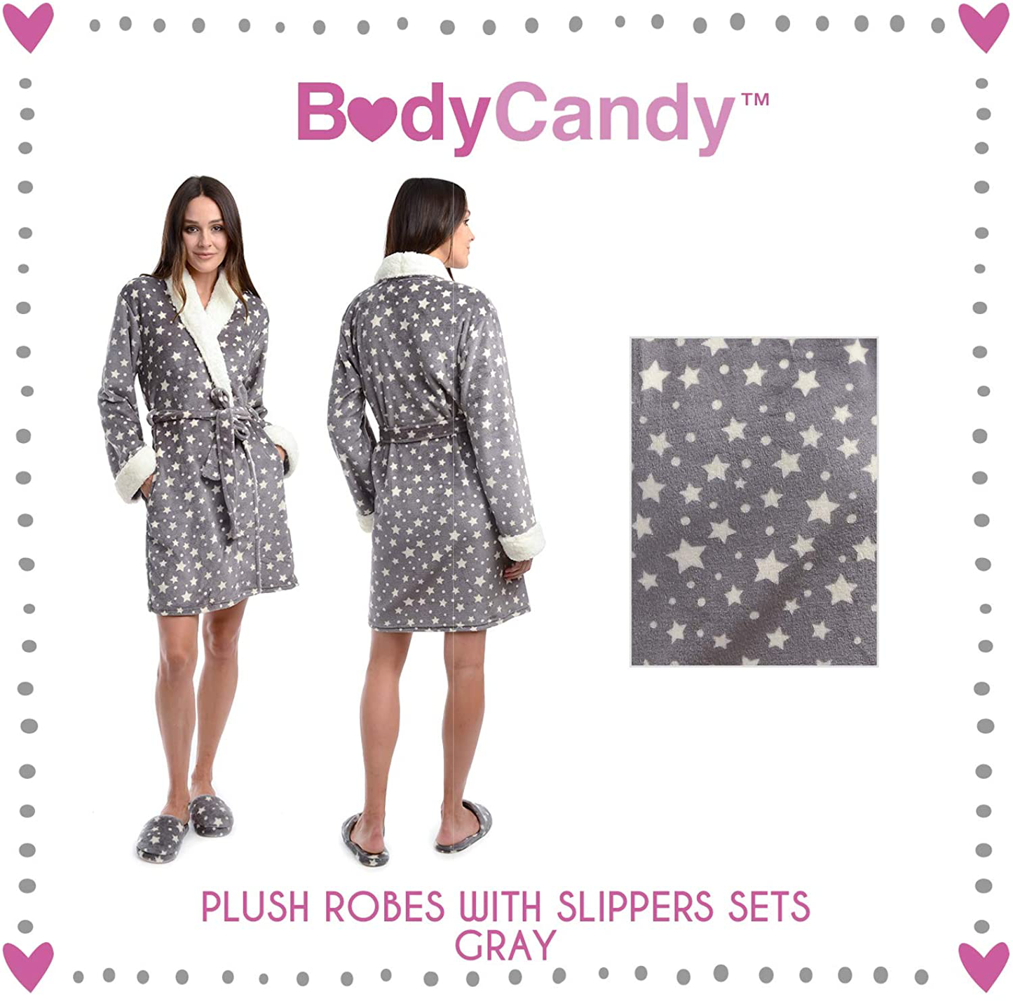 Body Candy Women'S Luxurious Soft Plush Bathrobe with Slippers Set Apparel & Accessories > Clothing > Sleepwear & Loungewear > Robes Kylie Max
