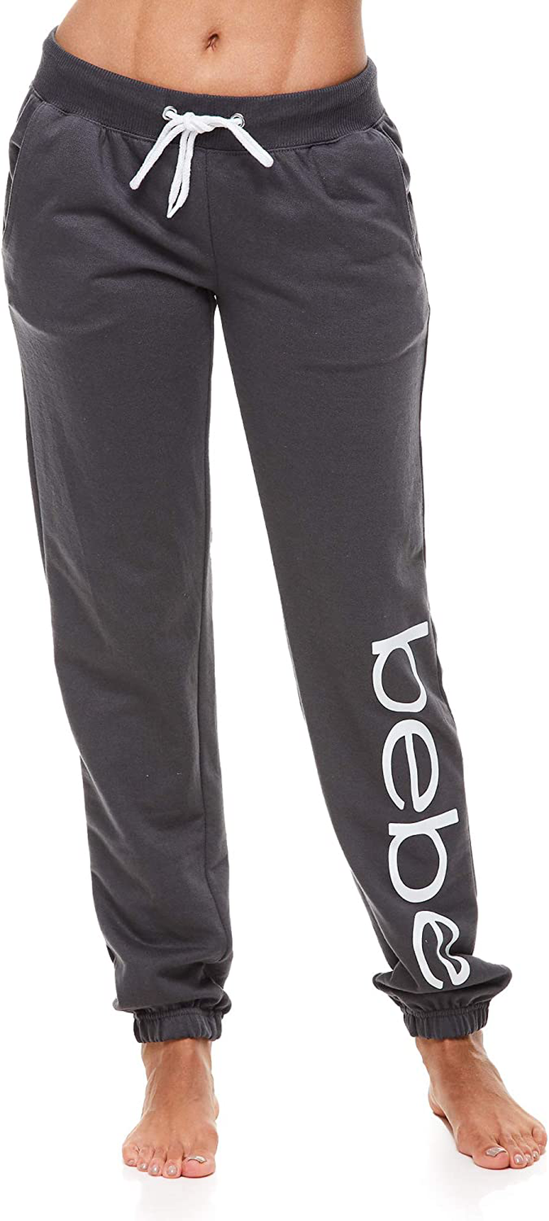 Bebe Womens Sweatpants French Terry Jogger Lounge Sleep Pajamas Apparel & Accessories > Clothing > Activewear Kylie Max