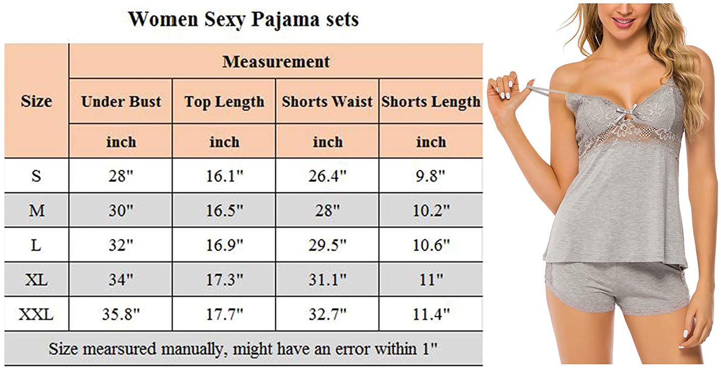 Gladiolus Sexy Pajama for Women Lace Sleepwear Lingerie Cami PJ Sets Nightwear S-XXL Apparel & Accessories > Clothing > Sleepwear & Loungewear Kylie Max