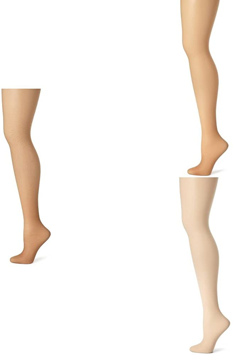 Hanes Women'S Control Top Sheer Toe Silk Reflections Panty Hose Apparel & Accessories > Clothing > Underwear & Socks > Shapewear Hanes Barely There/Little Color/Travel Buff 3 E-F