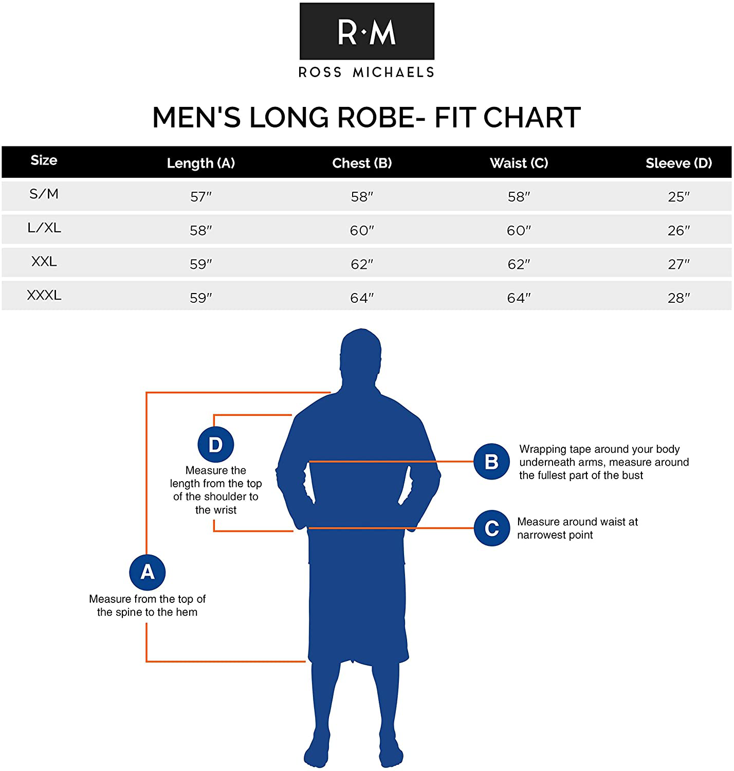 Ross Michaels Mens Robe Big & Tall - Long Plush Shawl Collar Fleece Bathrobe Apparel & Accessories > Clothing > Sleepwear & Loungewear > Robes Kylie Max