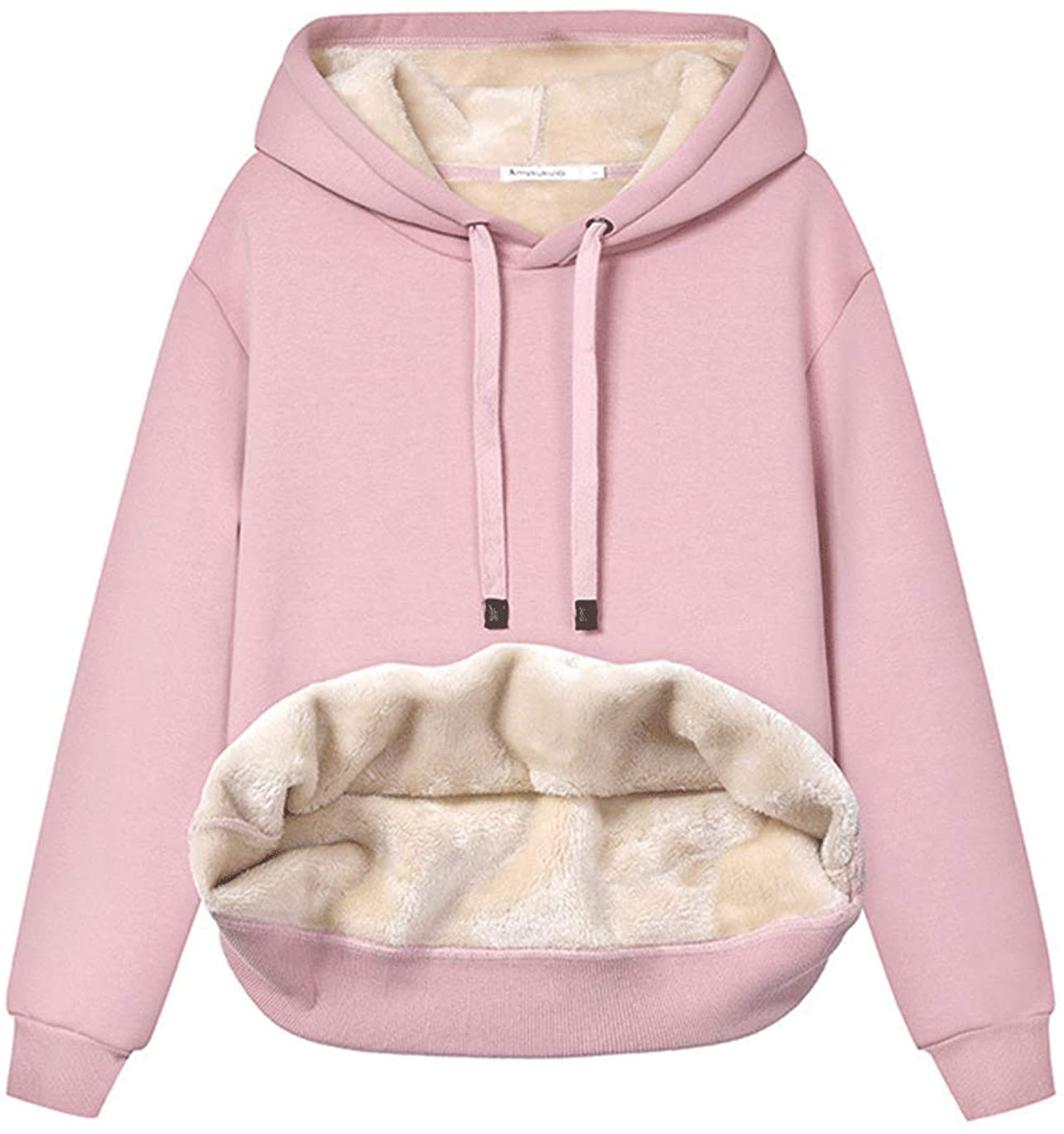 Haellun Womens Casual Winter Warm Fleece Sherpa Lined Pullover Hooded Sweatshirt Apparel & Accessories > Clothing > Activewear Kylie Max