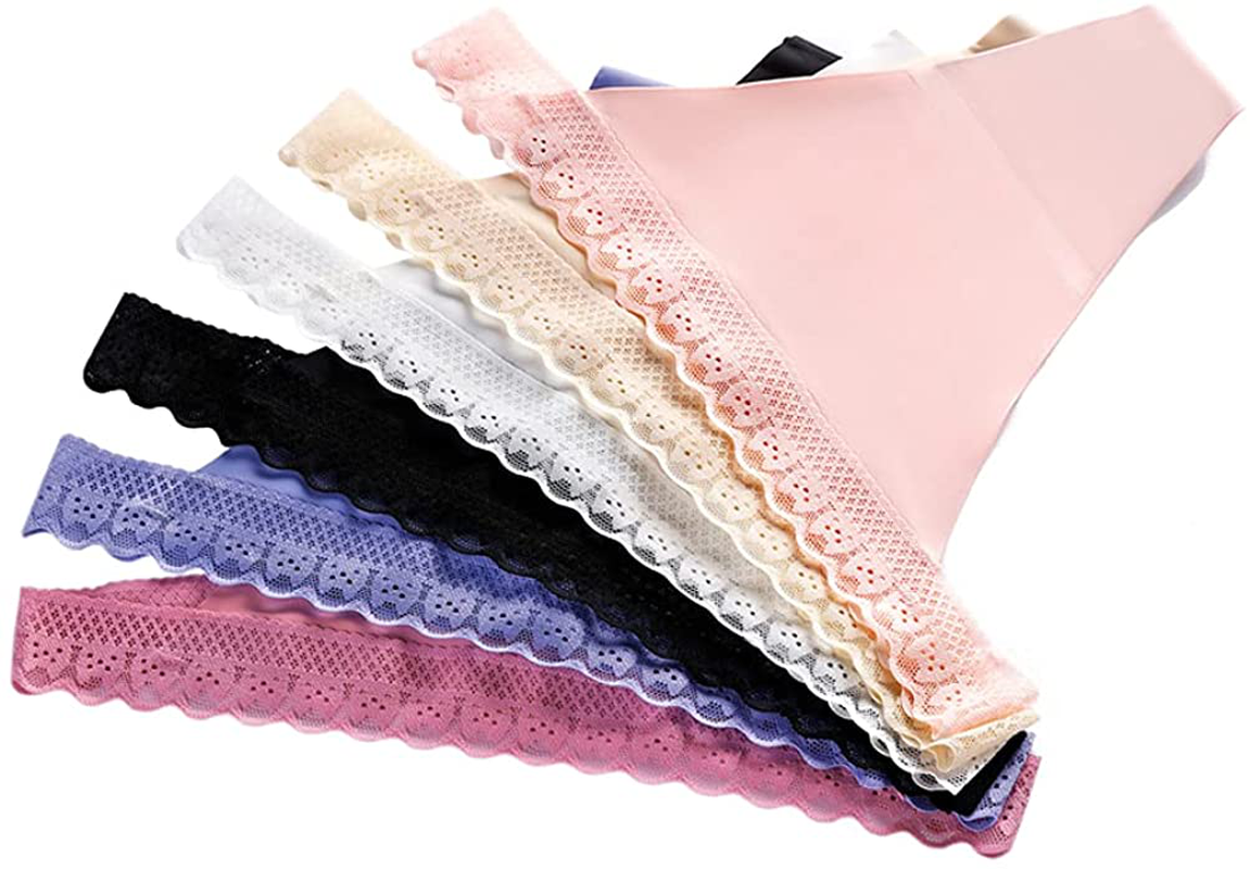 Closecret Lingerie Women 6 Pack Seamless Thongs Underwear Ice Silk Comfy G-string Panties Apparel & Accessories > Clothing > Underwear & Socks > Underwear Closecret