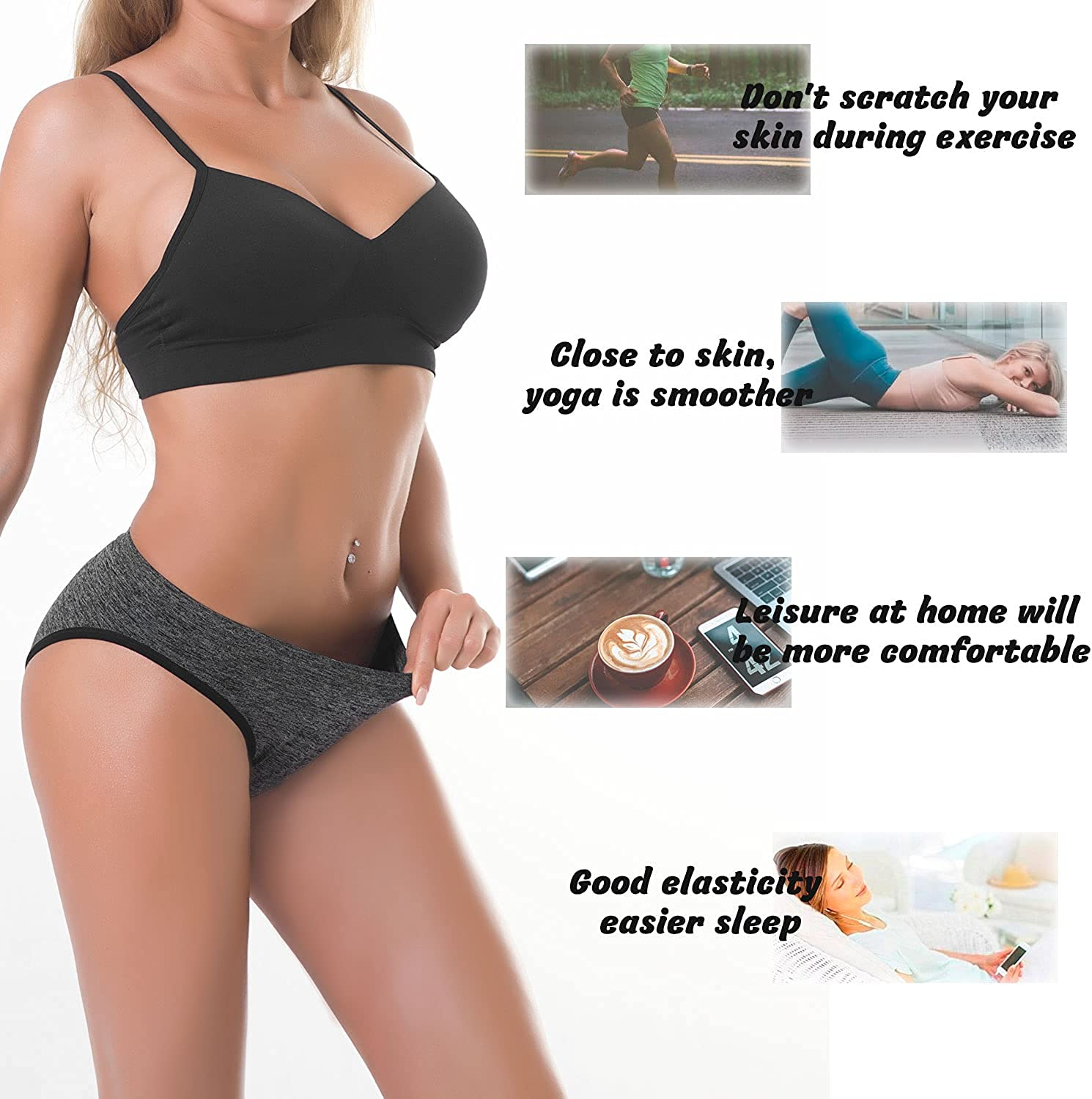 R RUXIA Women'S Hipster Panties Seamless Low-Rise Cheekini Panty Soft Stretch Bikini Underwear (Multi Colors,Pack of 5) … Apparel & Accessories > Clothing > Underwear & Socks > Underwear R RUXIA