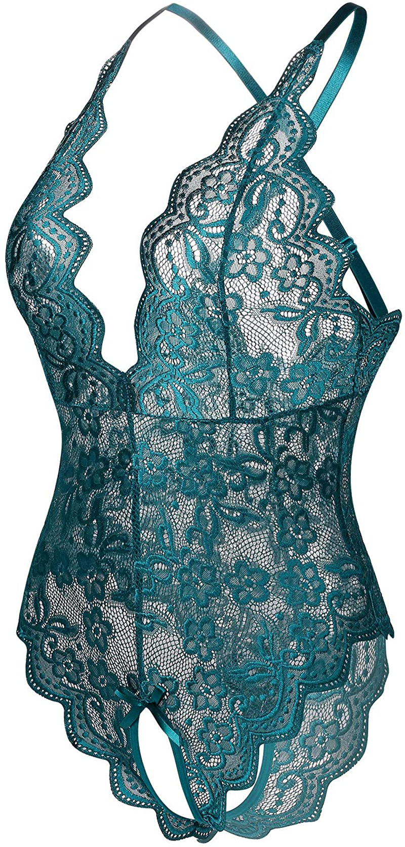 Donnalla Women's One Piece Teddy Plunging Lace Bodysuit Elegant Honeymoon Lingerie Apparel & Accessories > Clothing > Underwear & Socks > Lingerie Donnalla