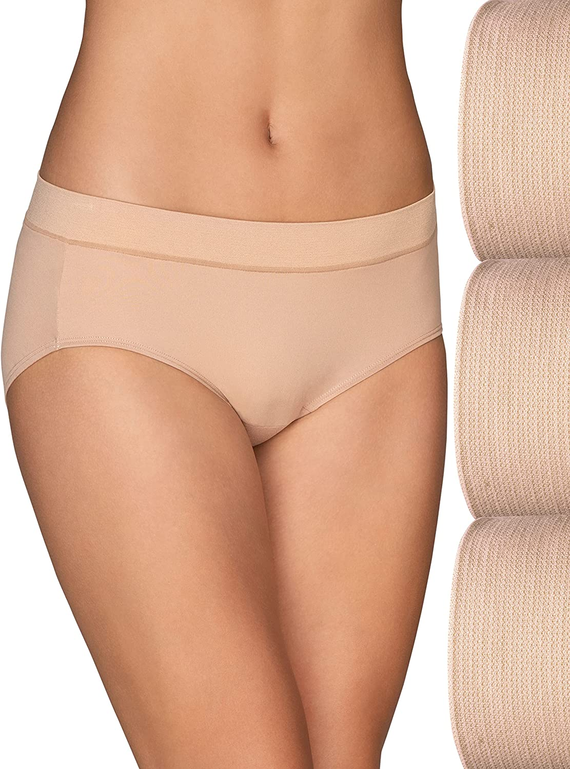 Vanity Fair Women'S beyond Comfort Seamless Waist Panties Apparel & Accessories > Clothing > Underwear & Socks > Underwear Vanity Fair Hipster - 3 Pack - Neutral/Neutral/Neutral Hipster 5