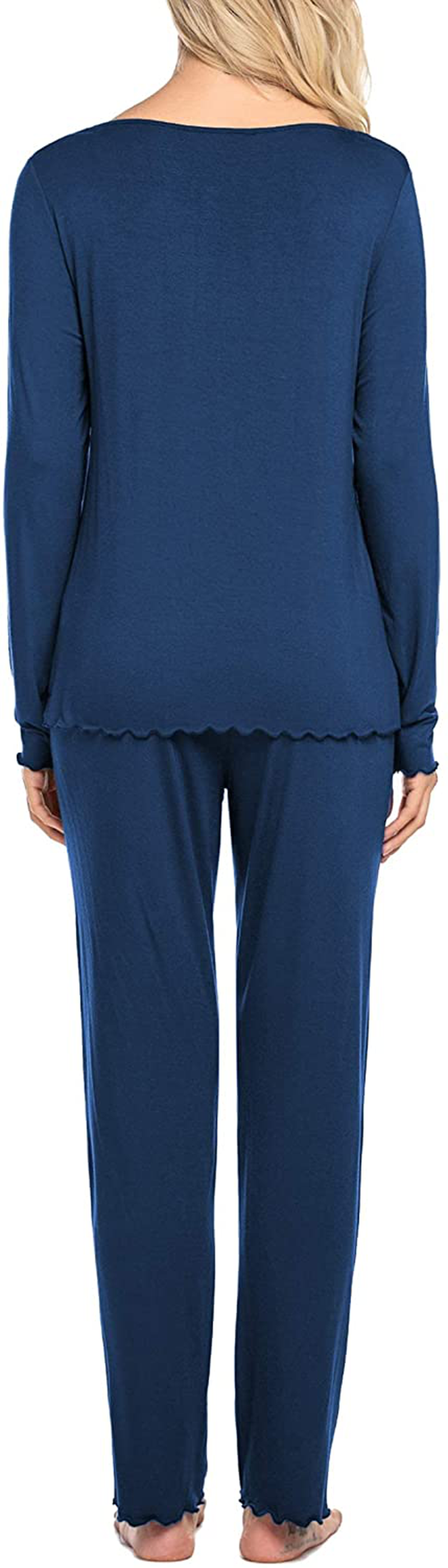 Ekouaer Women'S Pajama Set Long Sleeve Sleepwear Soft Loungewear Sets Pajamas Top and Pants Pjs S-XXL Apparel & Accessories > Clothing > Sleepwear & Loungewear Kylie Max