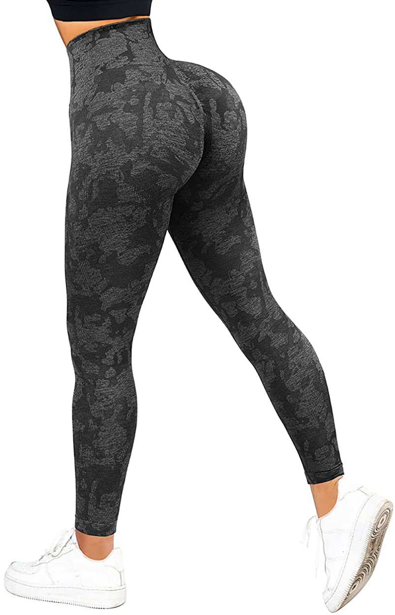 SUUKSESS Women Scrunch Butt Lifting Seamless Leggings Booty High Waisted Workout Yoga Pants Apparel & Accessories > Clothing > Activewear SUUKSESS #1 Upgrade Camouflage Black Medium