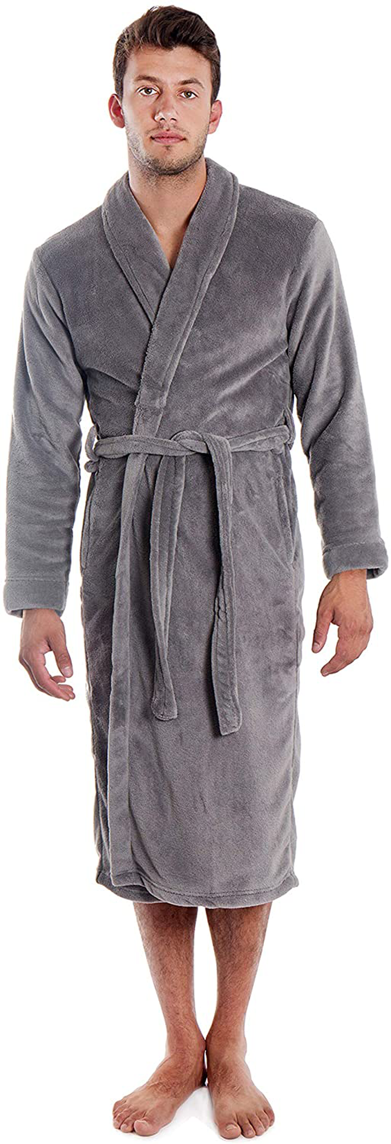 Simplicity Men/Women Luxurious Plush Kimono Bathrobe with Side Pockets Apparel & Accessories > Clothing > Sleepwear & Loungewear > Robes Kylie Max