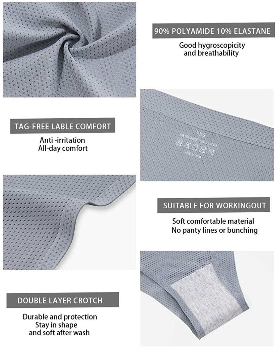 Dlala 7 Pack Women Seamless Underwear No Show Breathable Soft Stretch Bikini Panties Apparel & Accessories > Clothing > Underwear & Socks > Underwear Dlala