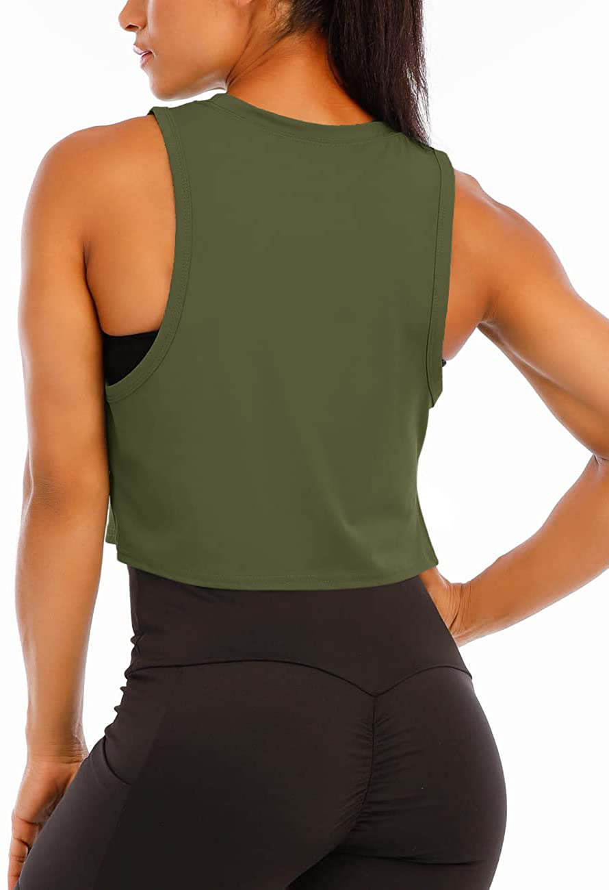 Haola Women'S Loose Sleeveless Cropped Muscle Open Side Yoga Tops Workout Cool T-Shirt Running Short Tank Crop Tops Apparel & Accessories > Clothing > Activewear Kylie Max