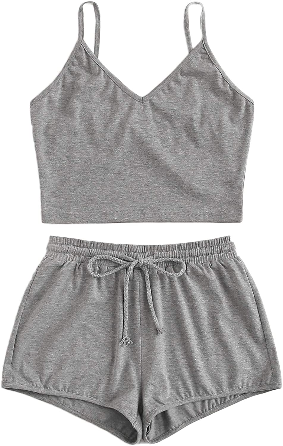 Sweatyrocks Women'S Suit Two Piece Outfits Sleeveless Crop Cami Top and Shorts Set Apparel & Accessories > Clothing > Sleepwear & Loungewear Kylie Max