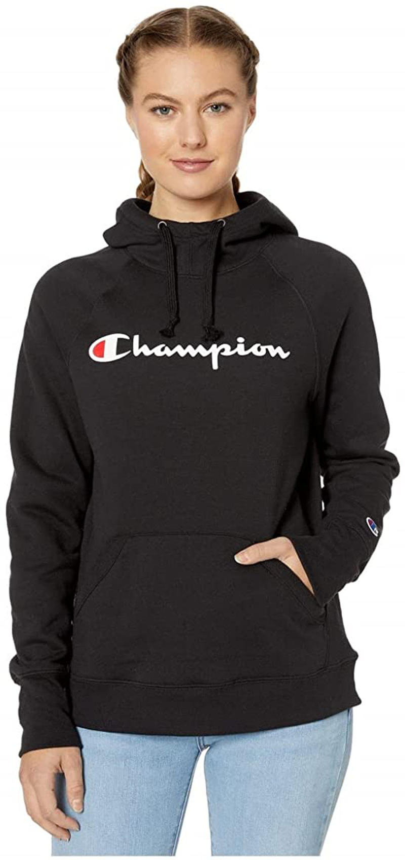 Champion Women'S Classic Script Logo, Powerblend Fleece Hoodie Apparel & Accessories > Clothing > Activewear Kylie Max