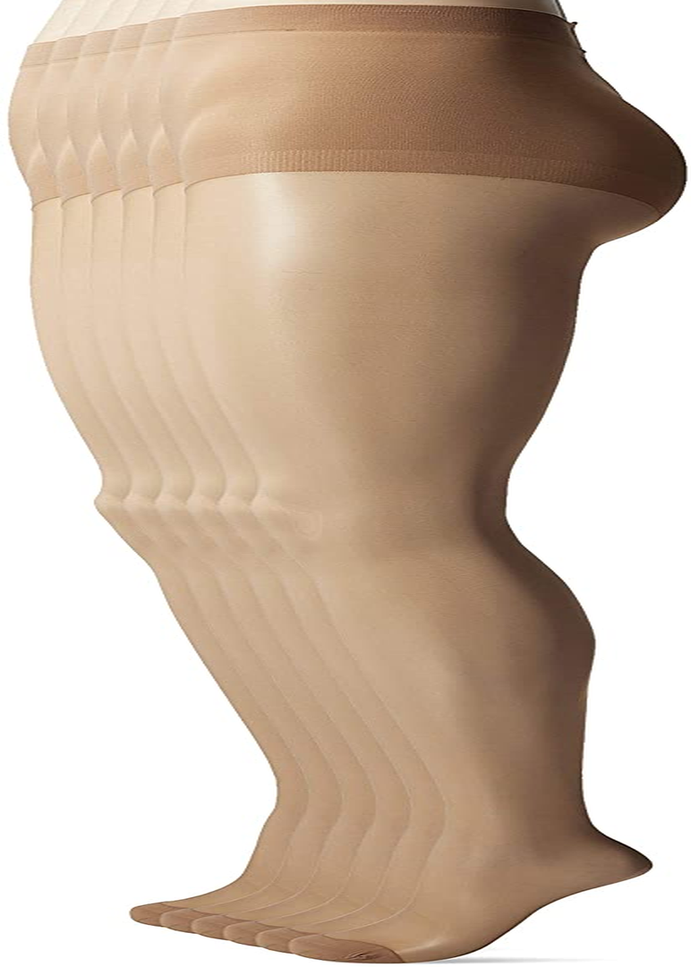 Hanes Women'S Control Top Reinforced Toe Silk Reflections Panty Hose Apparel & Accessories > Clothing > Underwear & Socks > Shapewear Hanes Little Color 6-pack 6 E-F