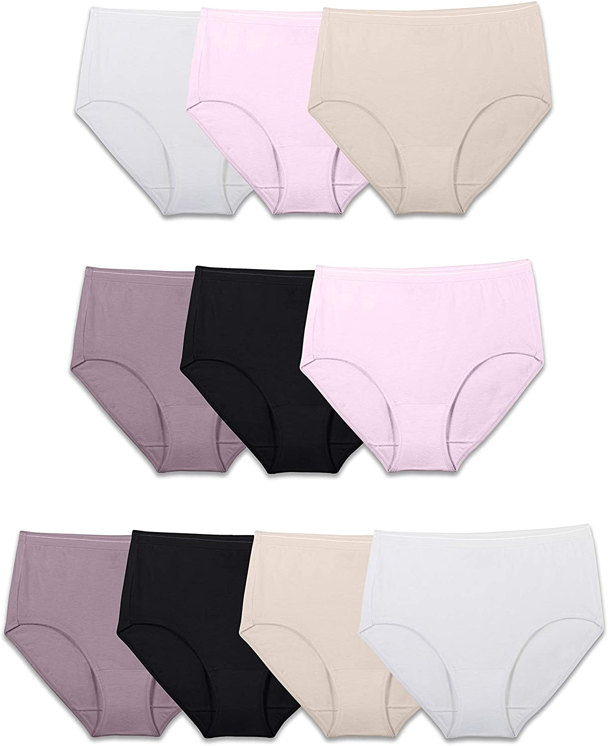 Fruit of the Loom Women'S Eversoft Cotton Brief Underwear (Regular & plus Size) Apparel & Accessories > Clothing > Underwear & Socks > Underwear Fruit of the Loom Brief - 10 Pack - Body Tones Brief 7
