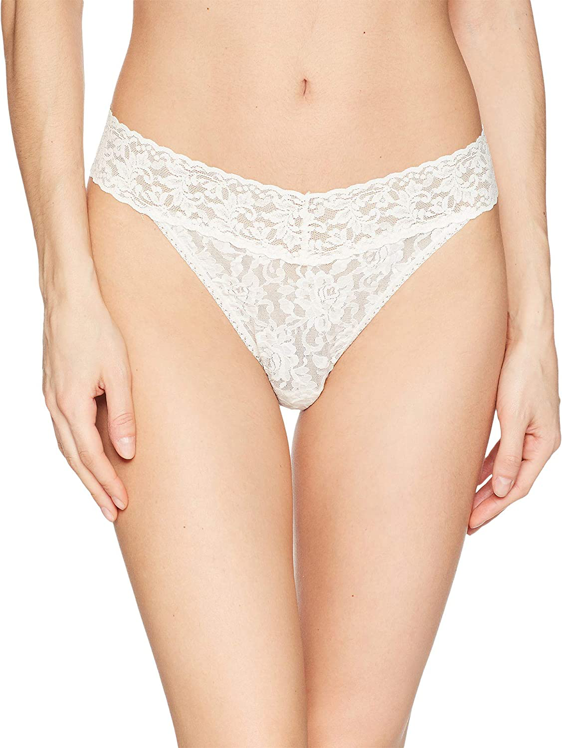 hanky panky, Signature Lace Original Rise Thong, One Size (4-14) Apparel & Accessories > Clothing > Underwear & Socks > Underwear hanky panky Marshmallow One Size