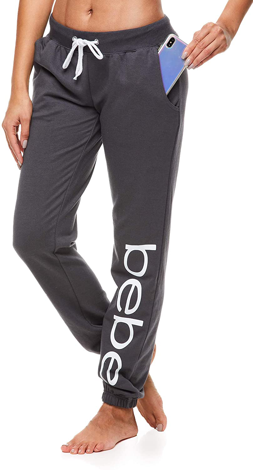 Bebe Womens Sweatpants French Terry Jogger Lounge Sleep Pajamas Apparel & Accessories > Clothing > Activewear Kylie Max