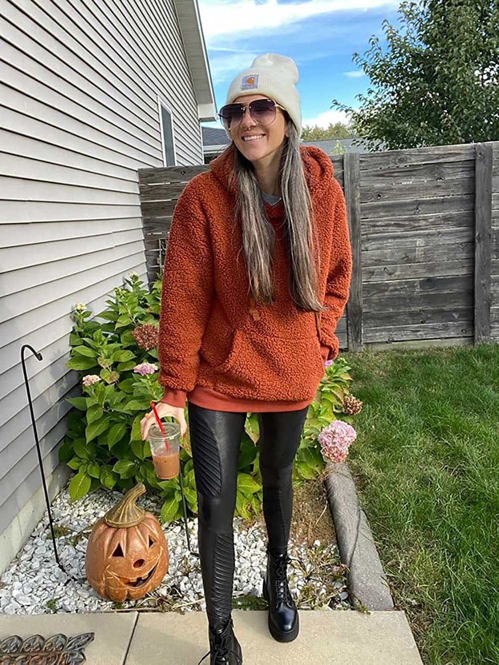 KIRUNDO Winter Women’S Fuzzy Fleece Hoodies Sweatshirts Casual Long Sleeves Shaggy Sherpa Pullover with Pockets Apparel & Accessories > Clothing > Activewear Kylie Max