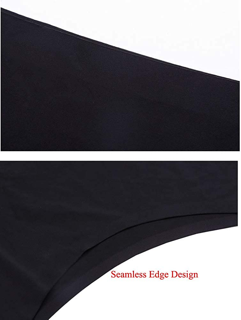 Nightaste Women Seamless No Show Tanga Panties Pack of 6Pcs Half Back Coverage Cheeky Bikini Thong Underwear Apparel & Accessories > Clothing > Underwear & Socks > Underwear Nightaste
