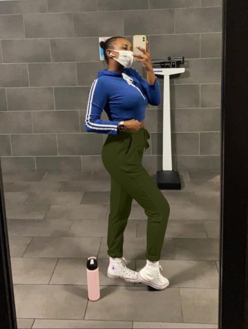 GOKATOSAU Women'S Sexy Lounge Stretch Casual Jogger Drawstring Sweatpants with Pockets Apparel & Accessories > Clothing > Activewear Kylie Max