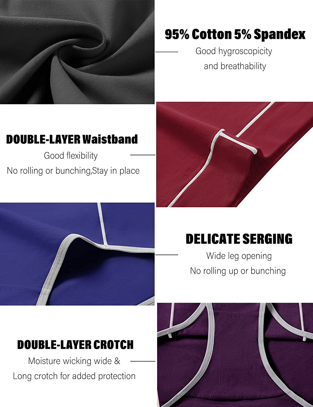 POKARLA Women'S Cotton Stretch Underwear Ladies Mid-High Waisted Briefs Panties 5-Pack Apparel & Accessories > Clothing > Underwear & Socks > Underwear POKARLA