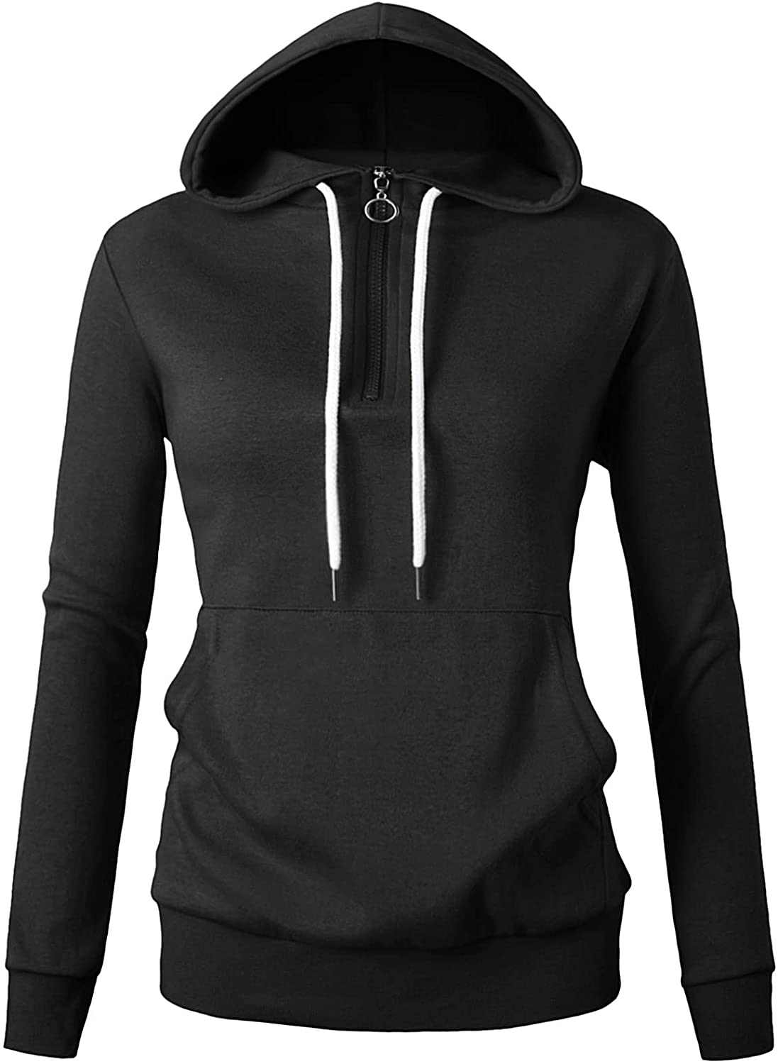 GIVON Womens Comfortable Long Sleeve Lightweight Zip-Up Hoodie with Kanga Pocket(Xs~4Xl) Apparel & Accessories > Clothing > Activewear Kylie Max