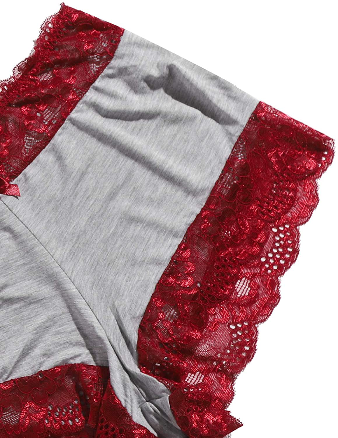 Shein Women'S 7Pcs Floral Lace Trim Cami Pajama Set with Robe and Eye Mask Apparel & Accessories > Clothing > Sleepwear & Loungewear Kylie Max