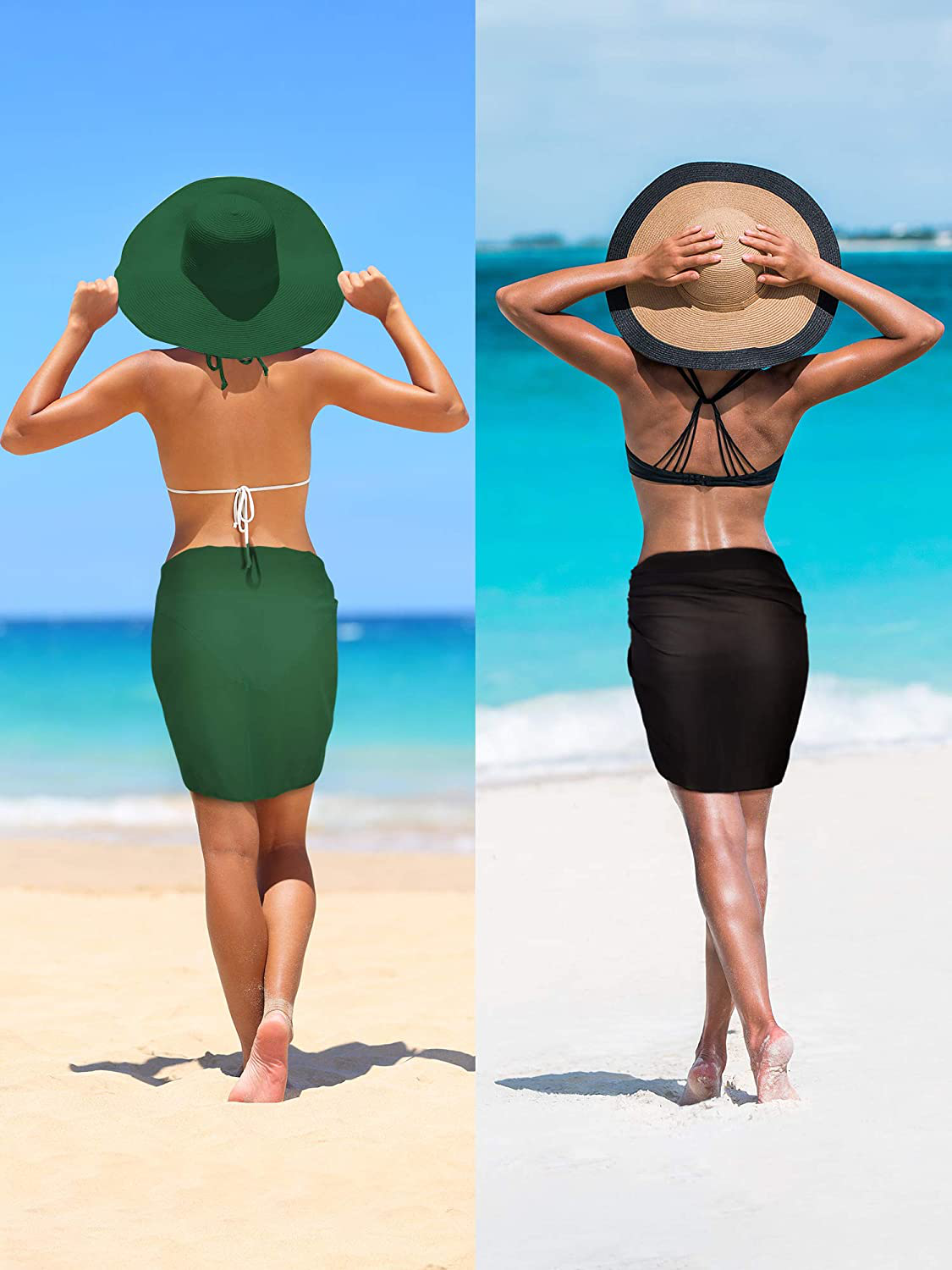 Chuangdi 2 Pieces Women Beach Wrap Sarong Cover up Chiffon Swimsuit Wrap Skirts Apparel & Accessories > Clothing > Swimwear Kylie Max