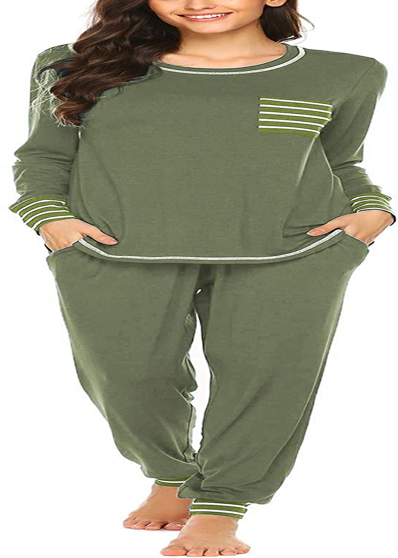 Ekouaer Pajamas Women’S Long Sleeve Sleepwear with Long Pants Soft Loungewear Pj Set S-XXL Apparel & Accessories > Clothing > Sleepwear & Loungewear > Pajamas Kylie Max