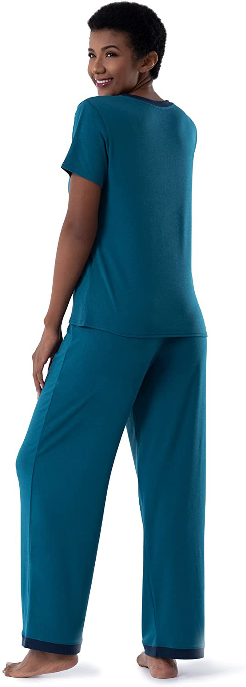 Fruit of the Loom Women'S Short Sleeve Tee and Pant 2 Piece Sleep Set Apparel & Accessories > Clothing > Sleepwear & Loungewear Kylie Max