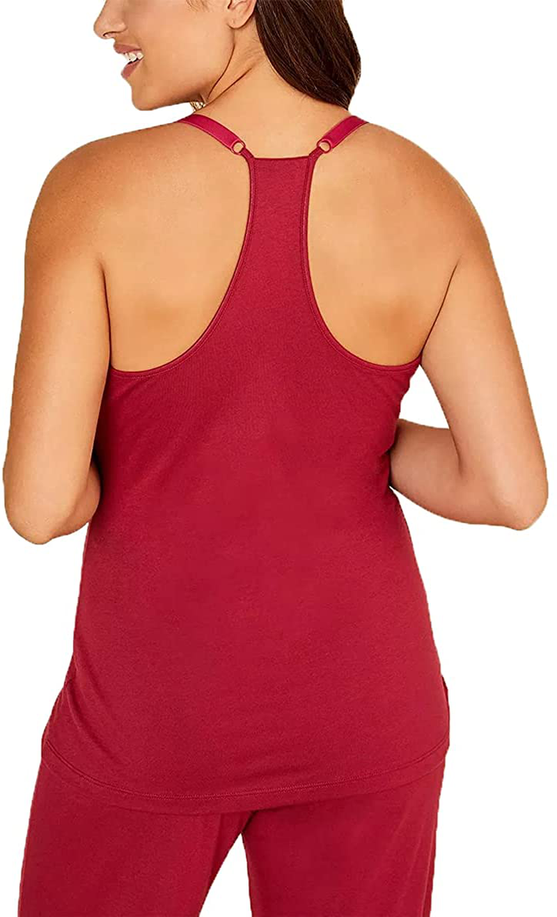 Cosabella Women'S Bella Curvy Racerback Cami Robe & Pant Pajama Set, Deep Ruby/Deep Ruby, Petite Apparel & Accessories > Clothing > Sleepwear & Loungewear Kylie Max