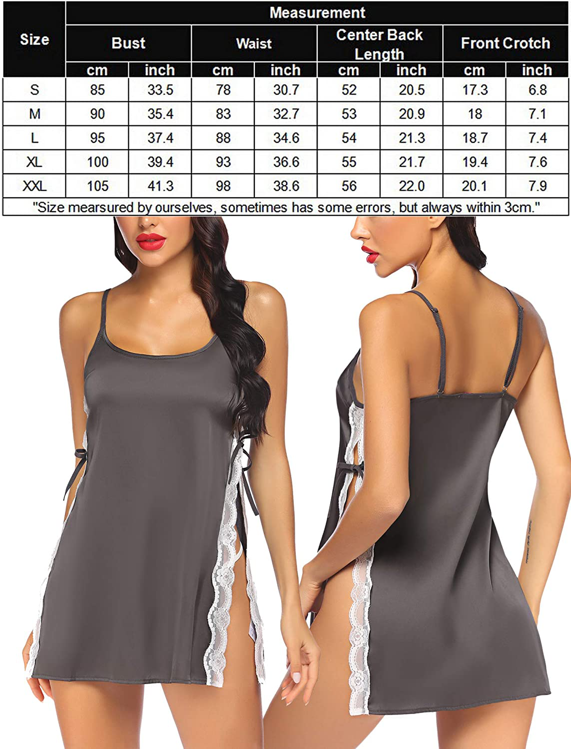 Avidlove Women Babydoll for Women Satin Nightwear Lace Chemise Sexy Nightgown Apparel & Accessories > Clothing > Underwear & Socks > Lingerie Kylie Max