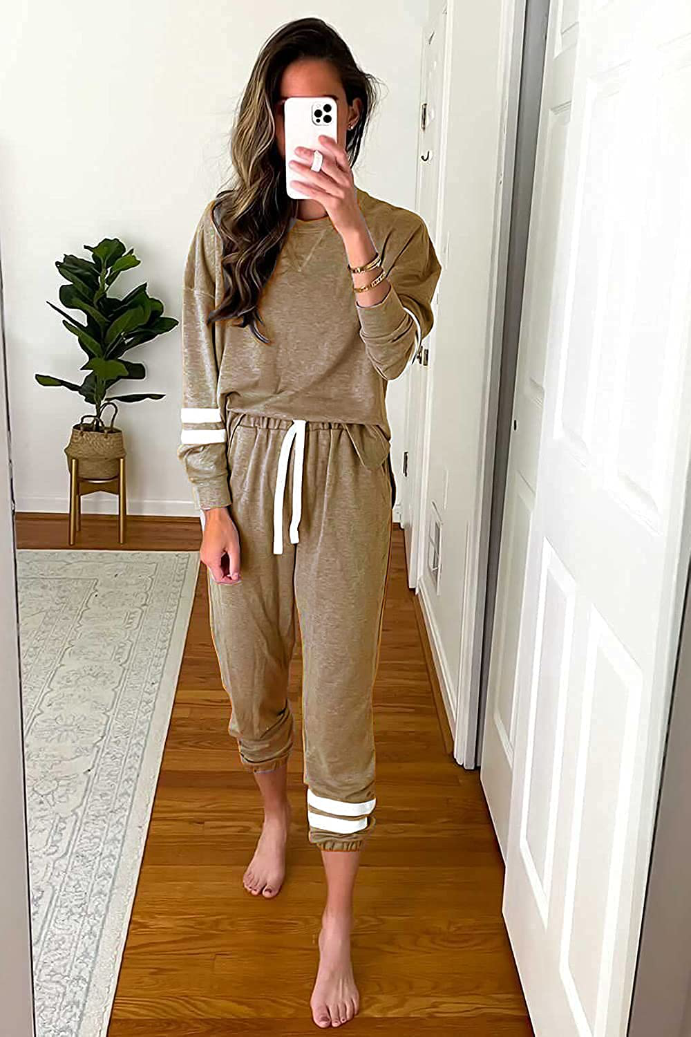 PRETTYGARDEN Women’s Tie Dye Two Piece Pajamas Set Long Sleeve Sweatshirt with Long Pants Sleepwear Apparel & Accessories > Clothing > Sleepwear & Loungewear > Pajamas PRETTYGARDEN