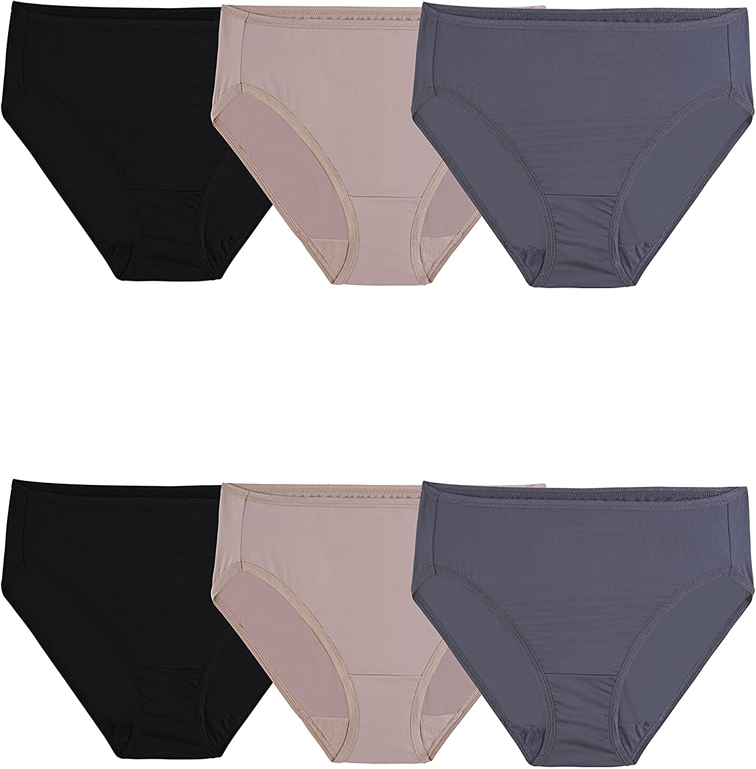 Fruit of the Loom Women'S Underwear Microfiber Panties (Regular & plus Size) Apparel & Accessories > Clothing > Underwear & Socks > Underwear Fruit of the Loom Plus Size Hi Cut - 6 Pack - Assorted Plus Size 12