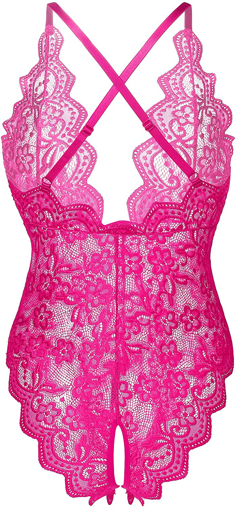 Donnalla Women's One Piece Teddy Plunging Lace Bodysuit Elegant Honeymoon Lingerie Apparel & Accessories > Clothing > Underwear & Socks > Lingerie Donnalla